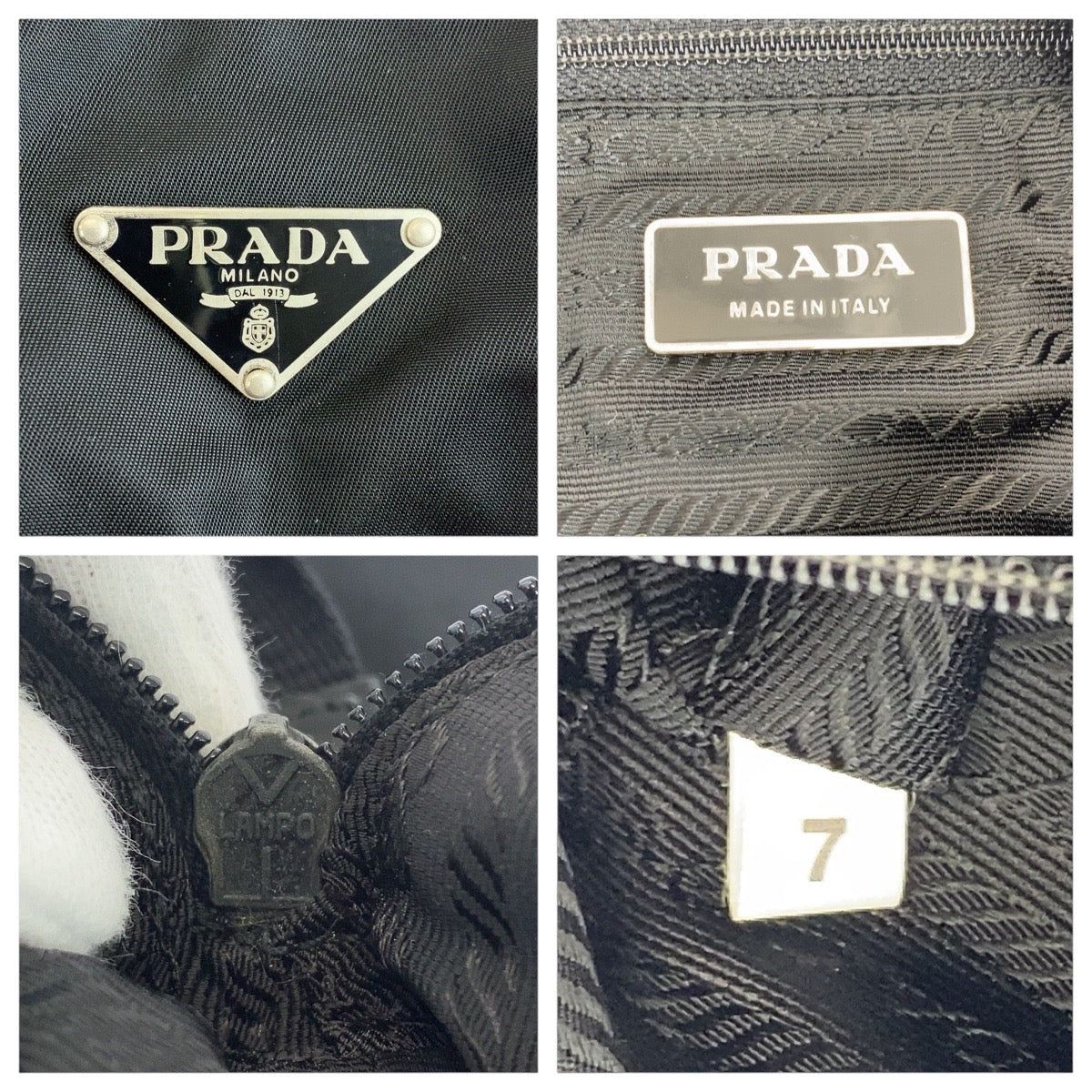 PRADA Shoulder Bag Nylon Black SilverMetal Test Triangle With logo Women