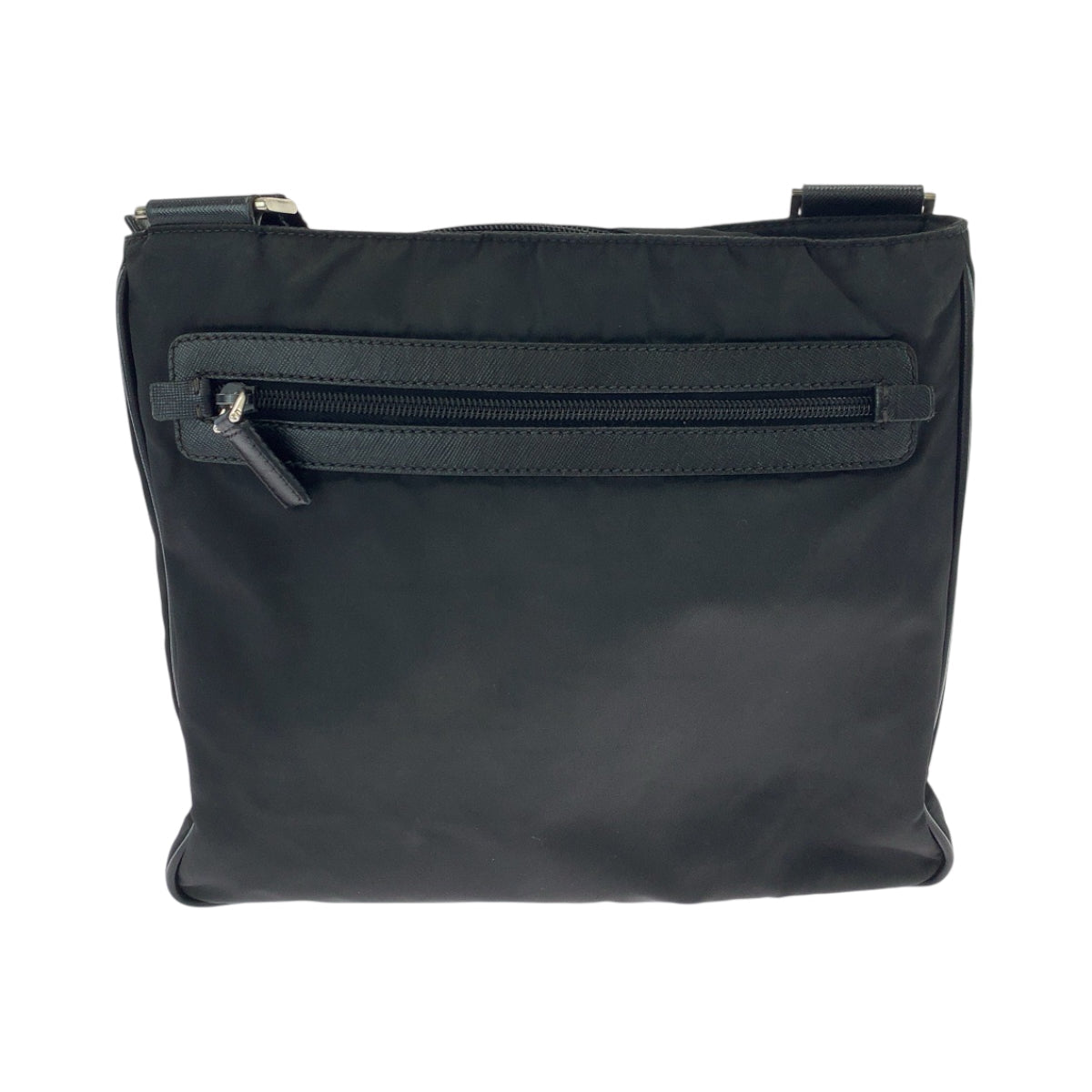 PRADA Shoulder Bag Nylon Black SilverMetal Shoulder Bag Messenger bag Test Triangle With logo Women