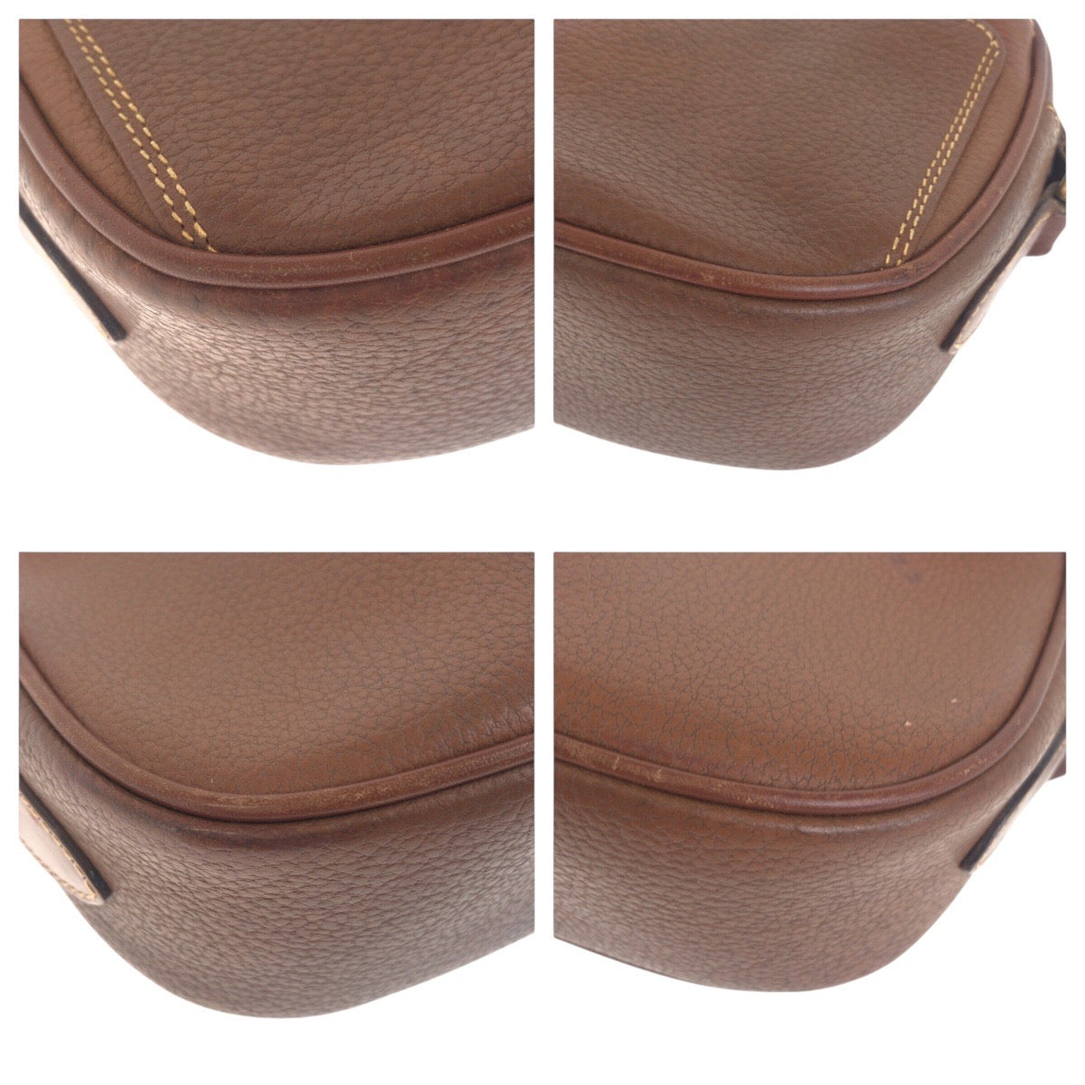 GUCCI Shoulder Bag 007 113 0155 leather Brown Gold Metal Old Gucci Women