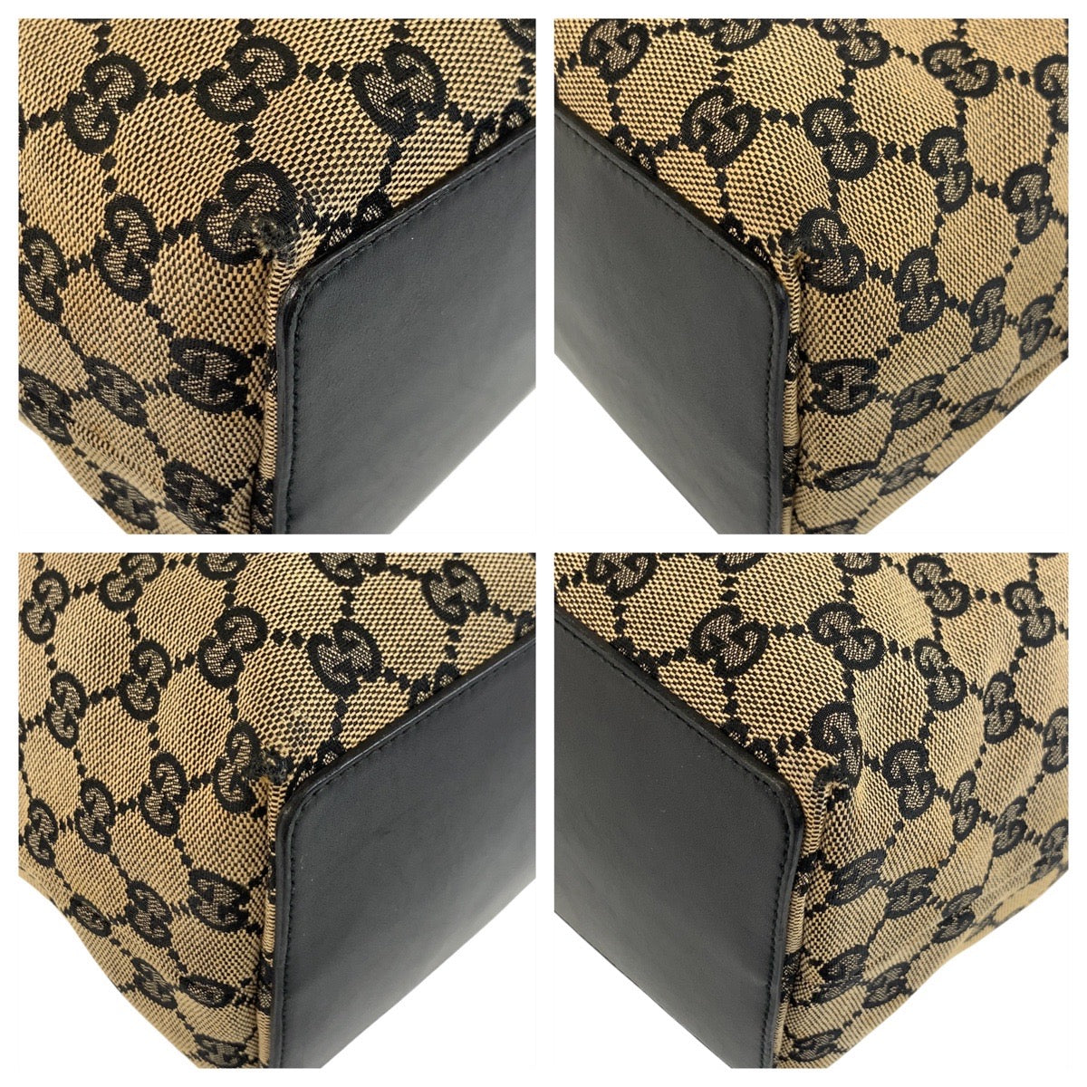GUCCI Tote Bag 002 1098 GG canvas, leather Beige Black Gold Metal Tote Bag Shoulder Bag Women