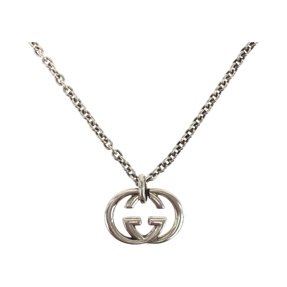 GUCCI Necklace SV925 Silver Silver Interlocking