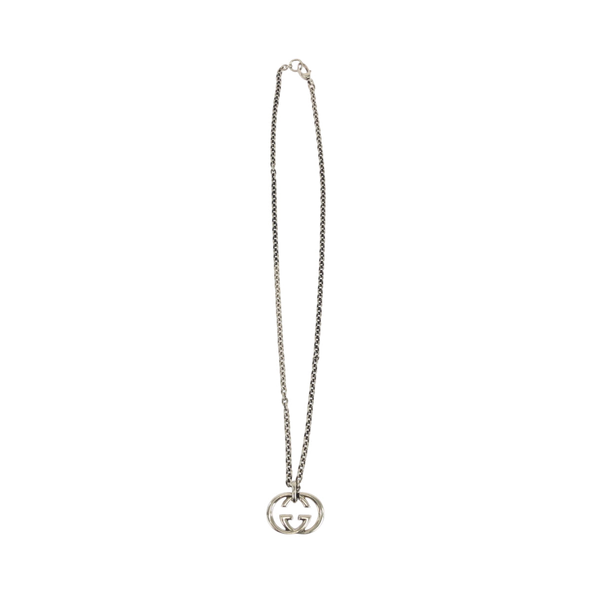 GUCCI Necklace SV925 Silver Silver Interlocking