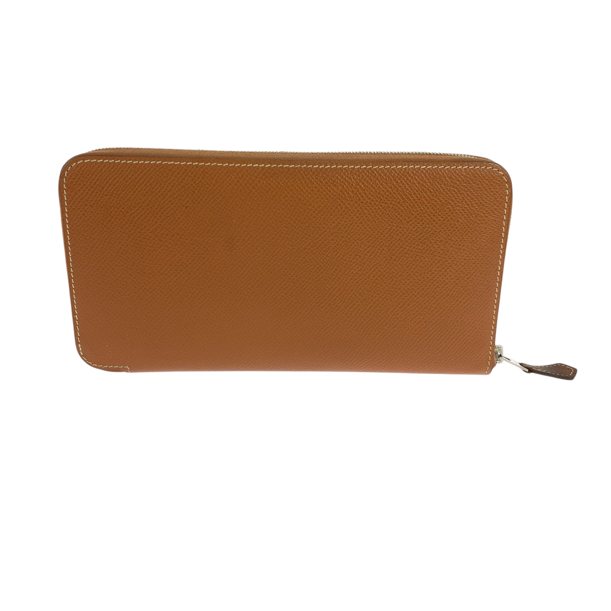 HERMES Long Wallet Purse Epsom Gold Brown SilverMetal Long Wallet Purse Zip Around Azap long silk in Women