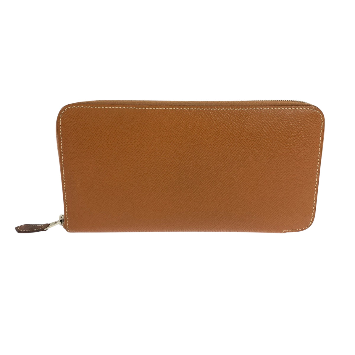 HERMES Long Wallet Purse Epsom Gold Brown SilverMetal Long Wallet Purse Zip Around Azap long silk in Women