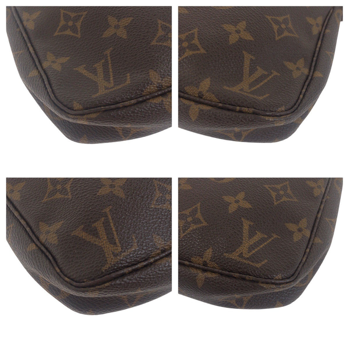 LOUIS VUITTON Handbag M51980 PVC Brown Gold Metal Handbag accessory pouch Monogram Pochette Accessoires Women