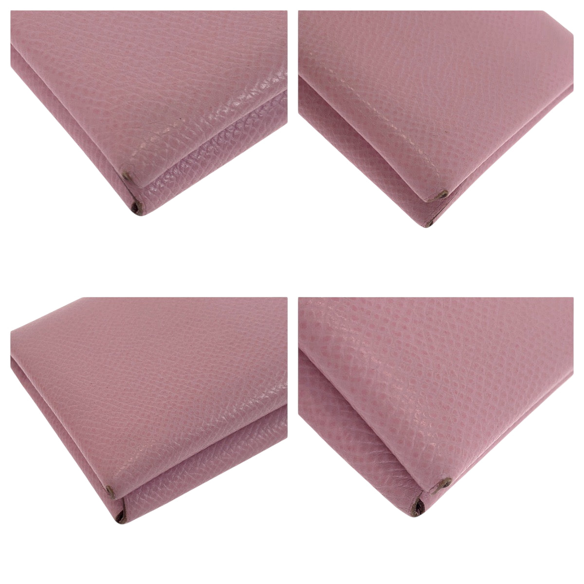 HERMES Coin case Epsom pink Coin case Compact wallet Card case Business card holder Calvi duo Women