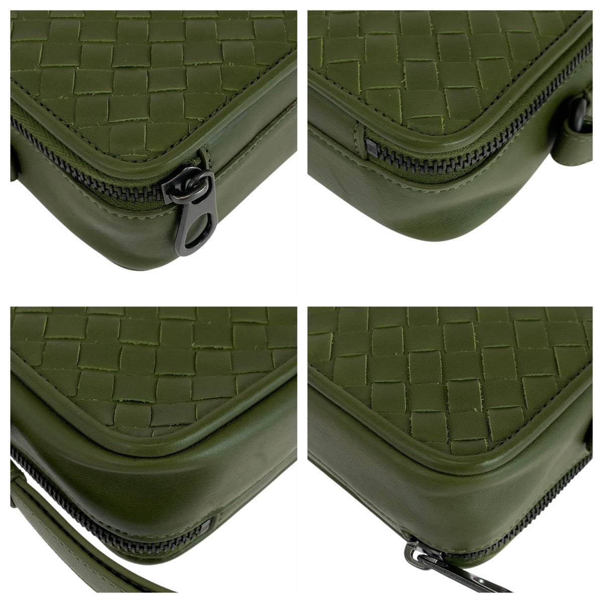 BOTTEGAVENETA business bag B03042366U leather Khaki Green business bag clutch bag INTRECCIATO mens