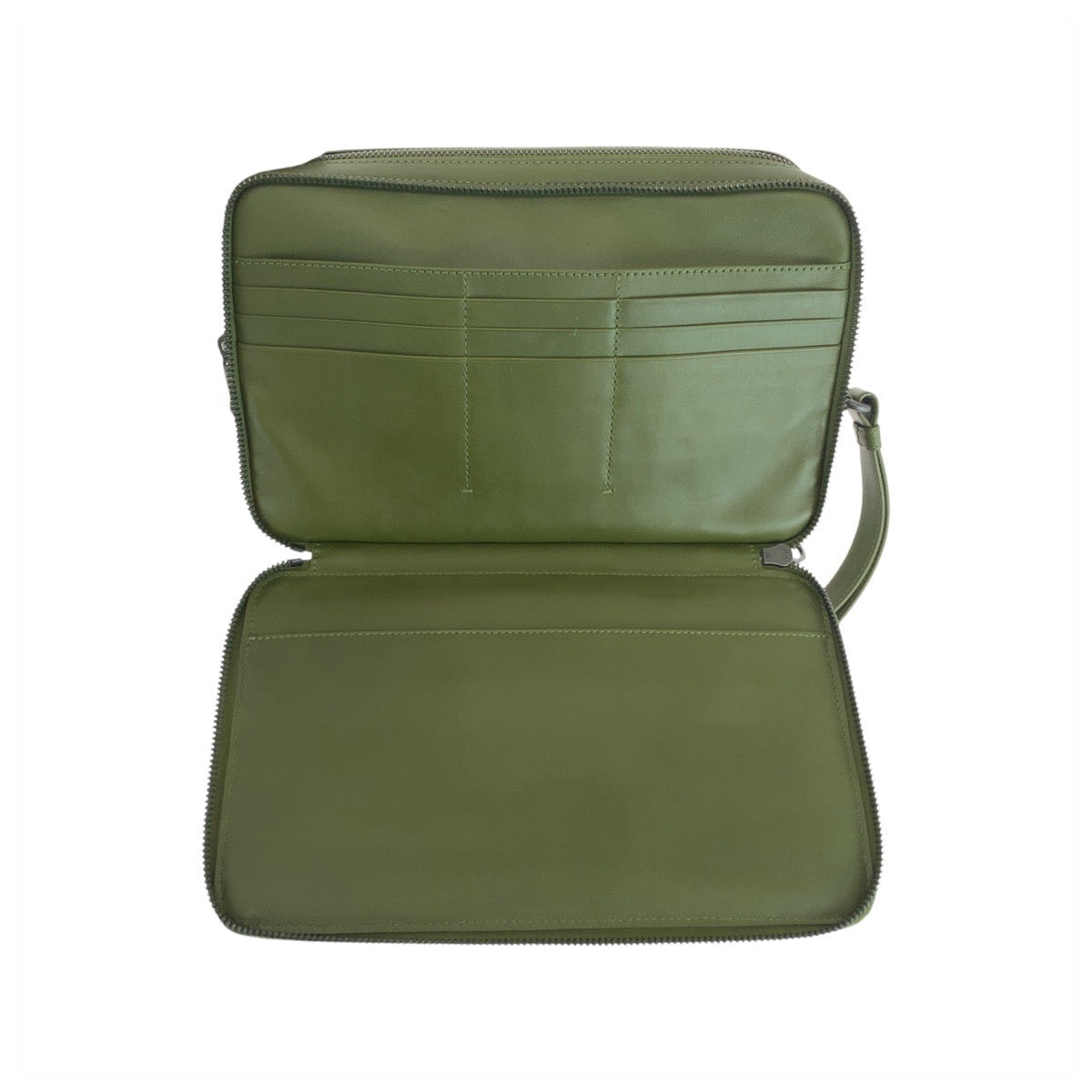 BOTTEGAVENETA business bag B03042366U leather Khaki Green business bag clutch bag INTRECCIATO mens