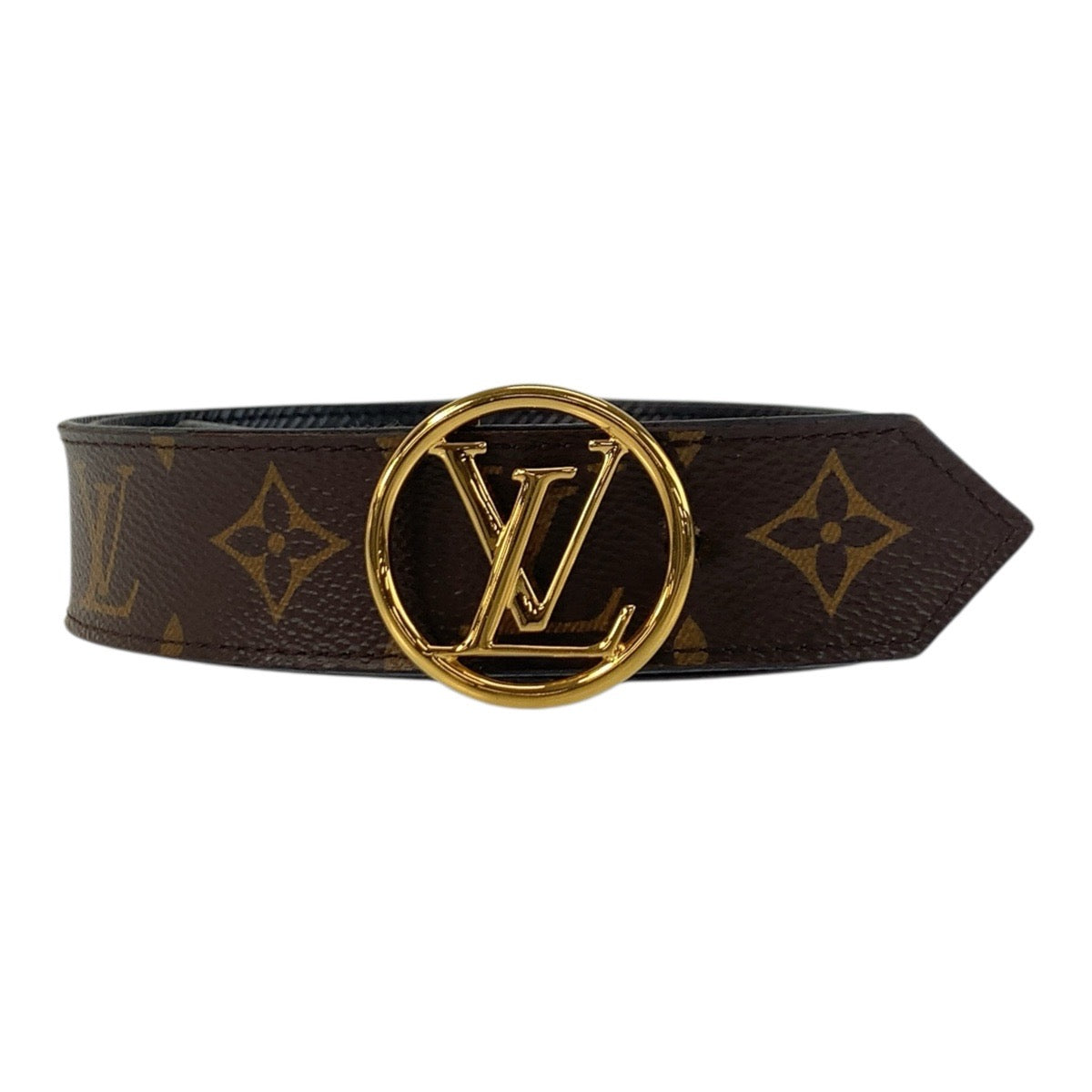 LOUIS VUITTON belt M9935 PVC Brown black Monogram epi Suntur LV Circle 32