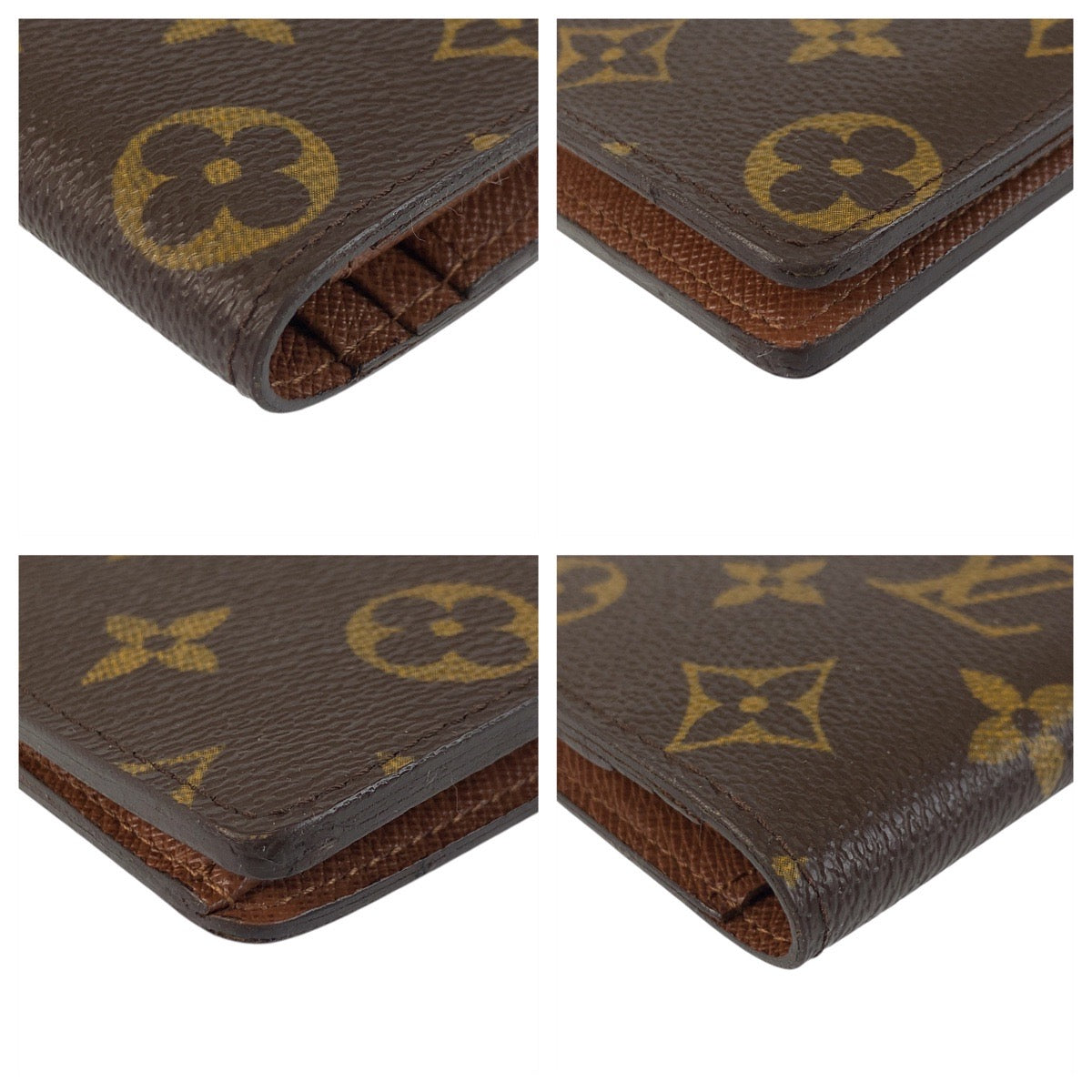 LOUIS VUITTON Long Wallet Purse M66540 PVC Brown Gold Metal Long Wallet Purse Monogram Portefeuille Braza mens