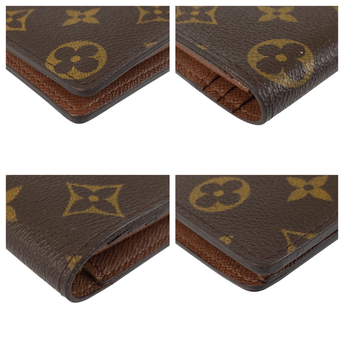 LOUIS VUITTON Long Wallet Purse M66540 PVC Brown Gold Metal Long Wallet Purse Monogram Portefeuille Braza mens