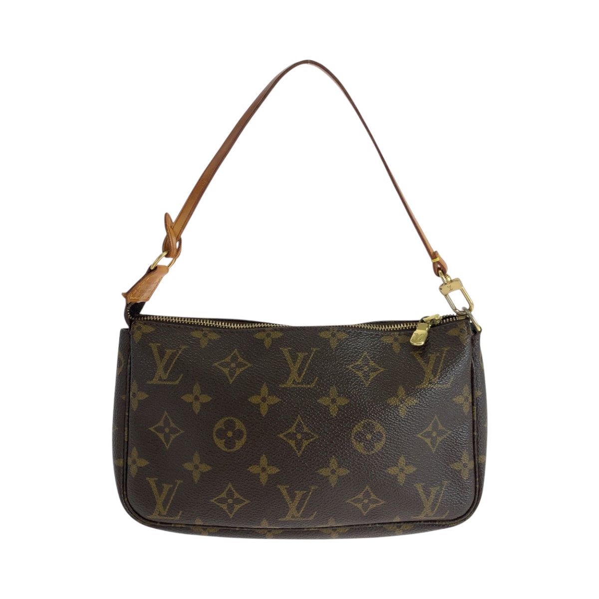 LOUIS VUITTON Handbag M51980 PVC Brown Gold Metal Handbag accessory pouch Monogram Pochette Accessoires Women