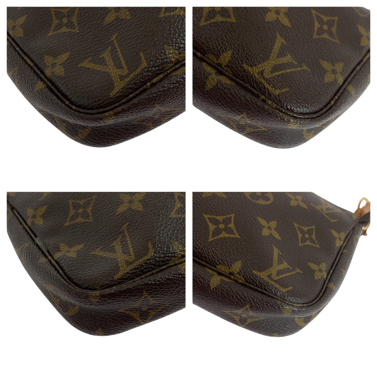 LOUIS VUITTON Handbag M51980 PVC Brown Gold Metal Handbag accessory pouch Monogram Pochette Accessoires Women