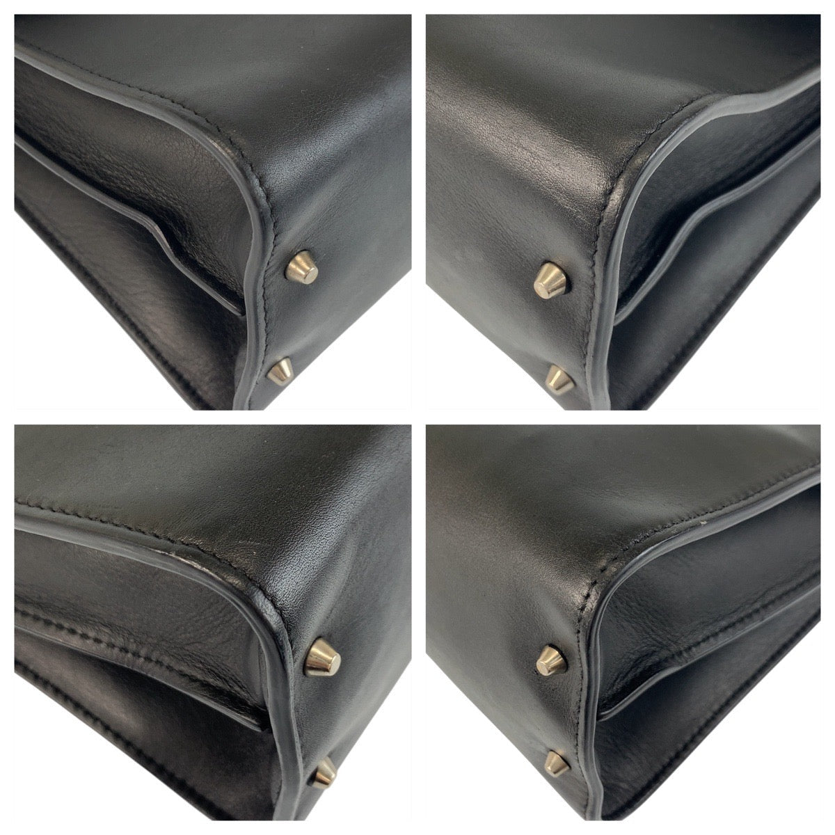 GUCCI Shoulder Bag 387604 leather Black SilverMetal ChainShoulder Bag Pochette Interlocking Women