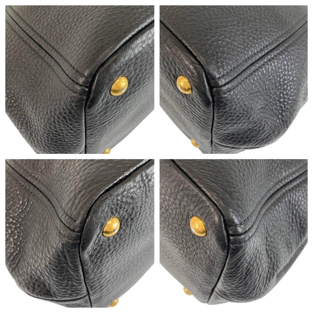PRADA Tote Bag leather Black GoldMetal Vitterodino