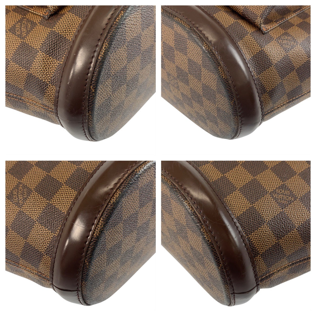 LOUIS VUITTON Tote Bag N51120 PVC Brown Gold Metal Damier Manosque GM