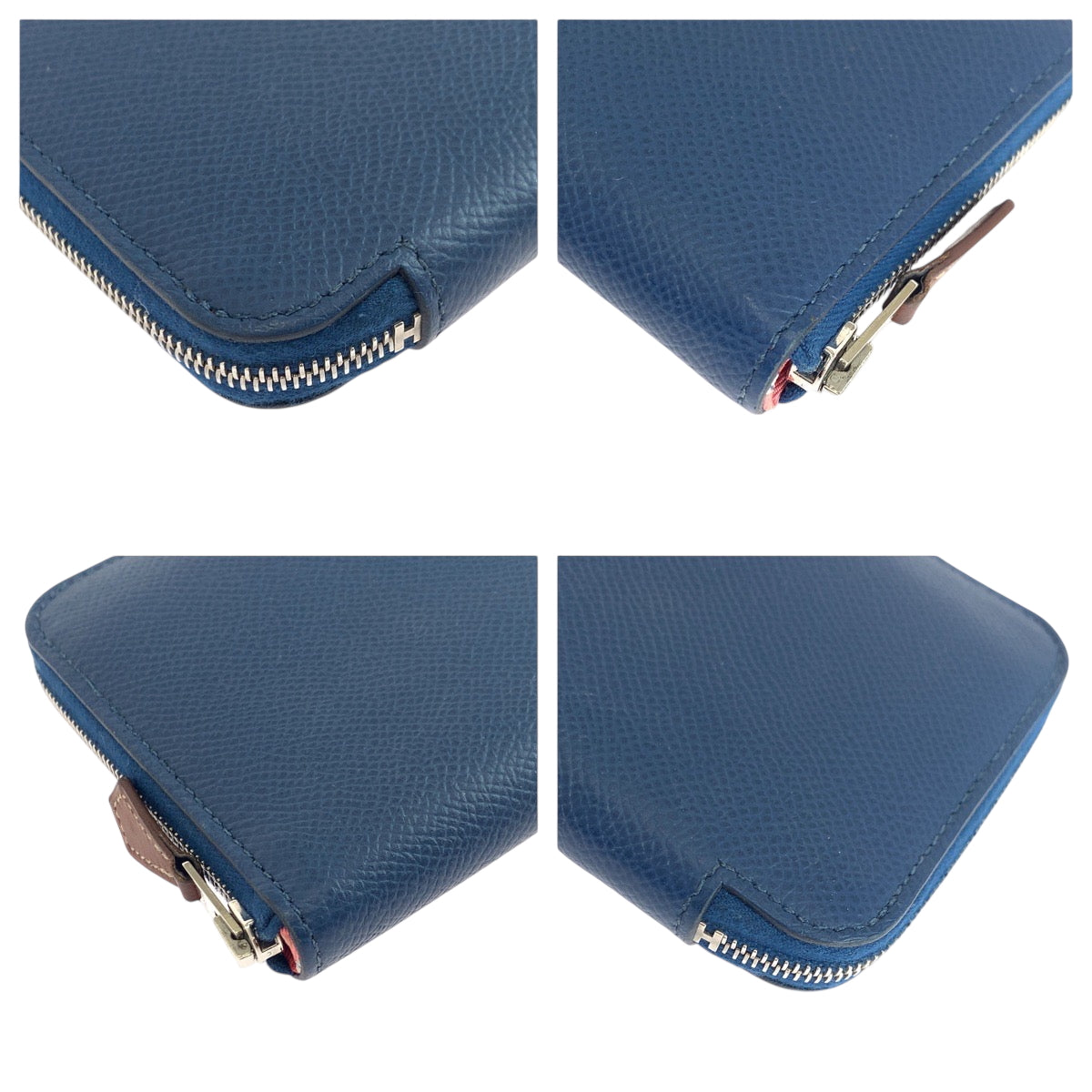 HERMES Bifold Wallet Epsom Blue Brighton SilverMetal Compact wallet Asap Compact Silk Inn Women