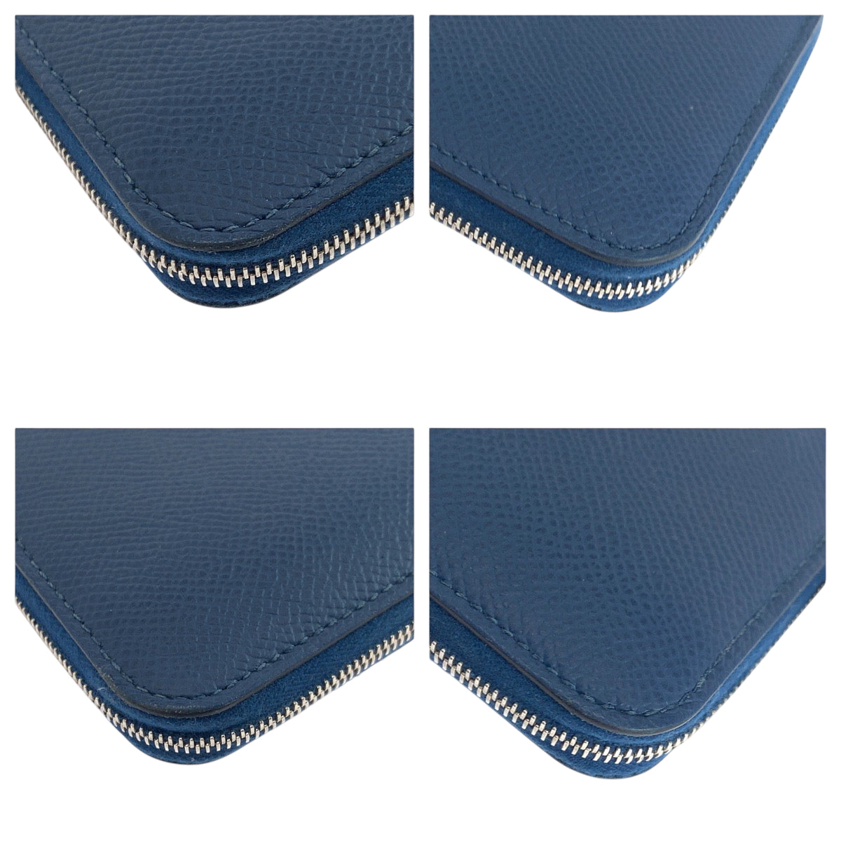 HERMES Bifold Wallet Epsom Blue Brighton SilverMetal Compact wallet Asap Compact Silk Inn Women