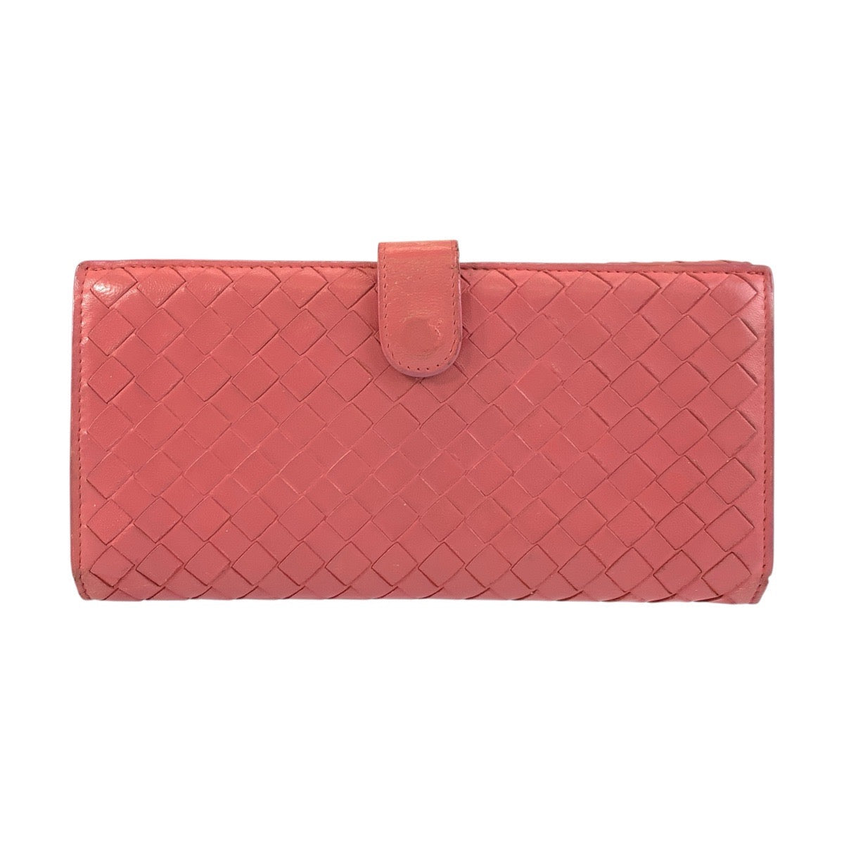 BOTTEGAVENETA Long Wallet Purse V0013 6640 leather Pink Gold Metal Long Wallet Purse INTRECCIATO Women