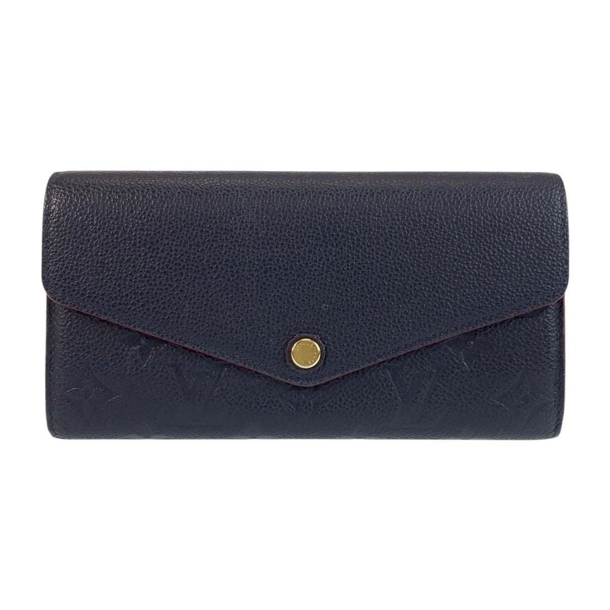 LOUIS VUITTON Long Wallet Purse M62125 leather Navy Gold Metal Long Wallet Purse Monogram Unplant Portefeuille Sarah Women