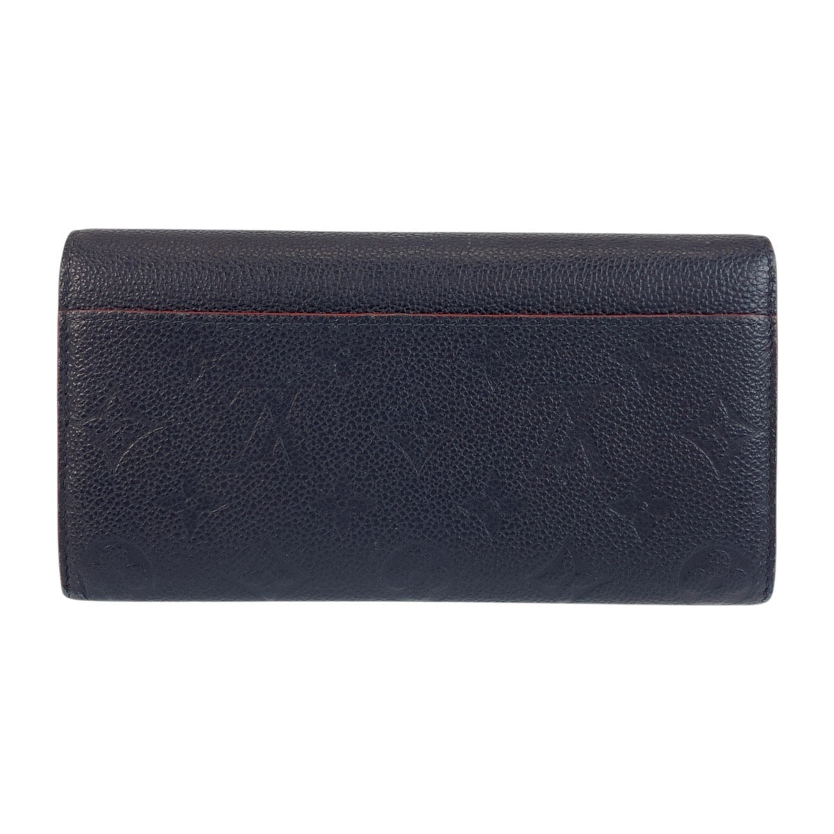 LOUIS VUITTON Long Wallet Purse M62125 leather Navy Gold Metal Long Wallet Purse Monogram Unplant Portefeuille Sarah Women