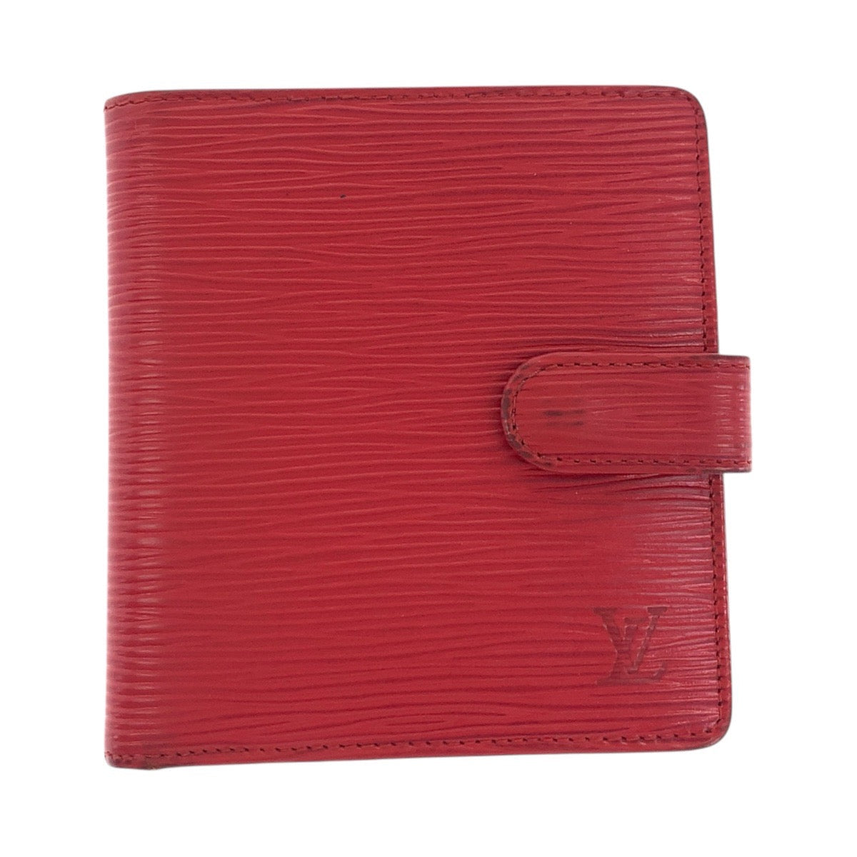 LOUIS VUITTON Bifold Wallet M63557 Epi Leather Rouge Red Gold Metal Epi Porto Vie Compact