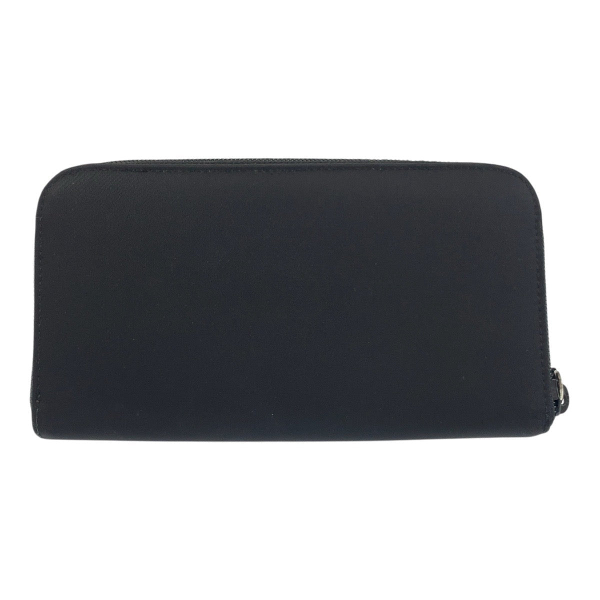 PRADA Long Wallet Purse Nylon Black SilverMetal Long Wallet Purse Test Triangle With logo Women
