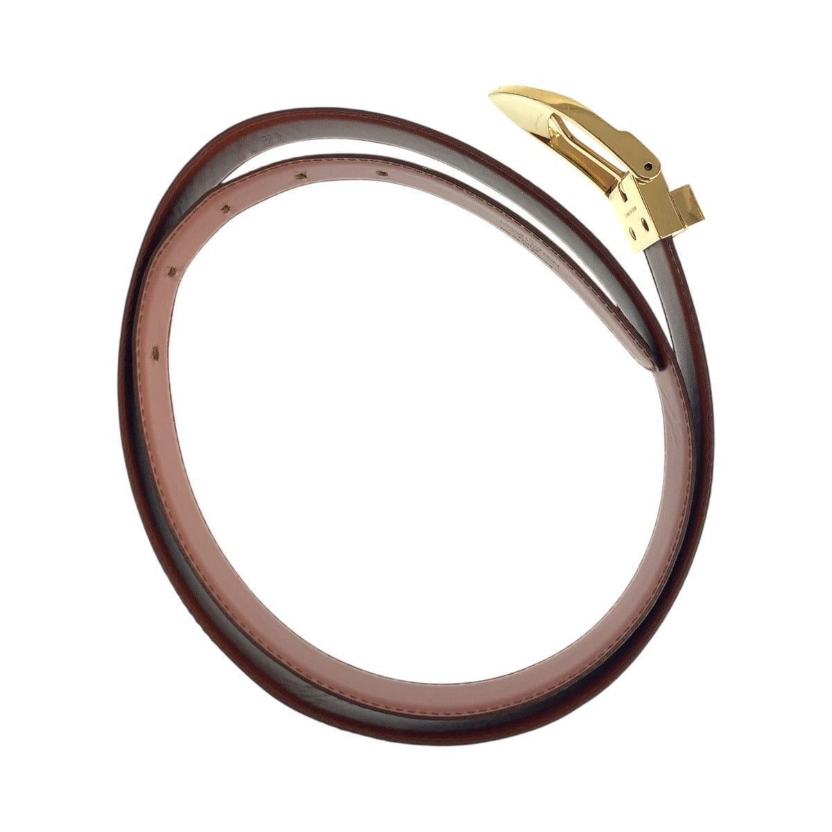 LOUIS VUITTON belt CT0958 leather Brown Gold Metal Belts Unisex Epi Saintur Classic mens No Size (See Description)