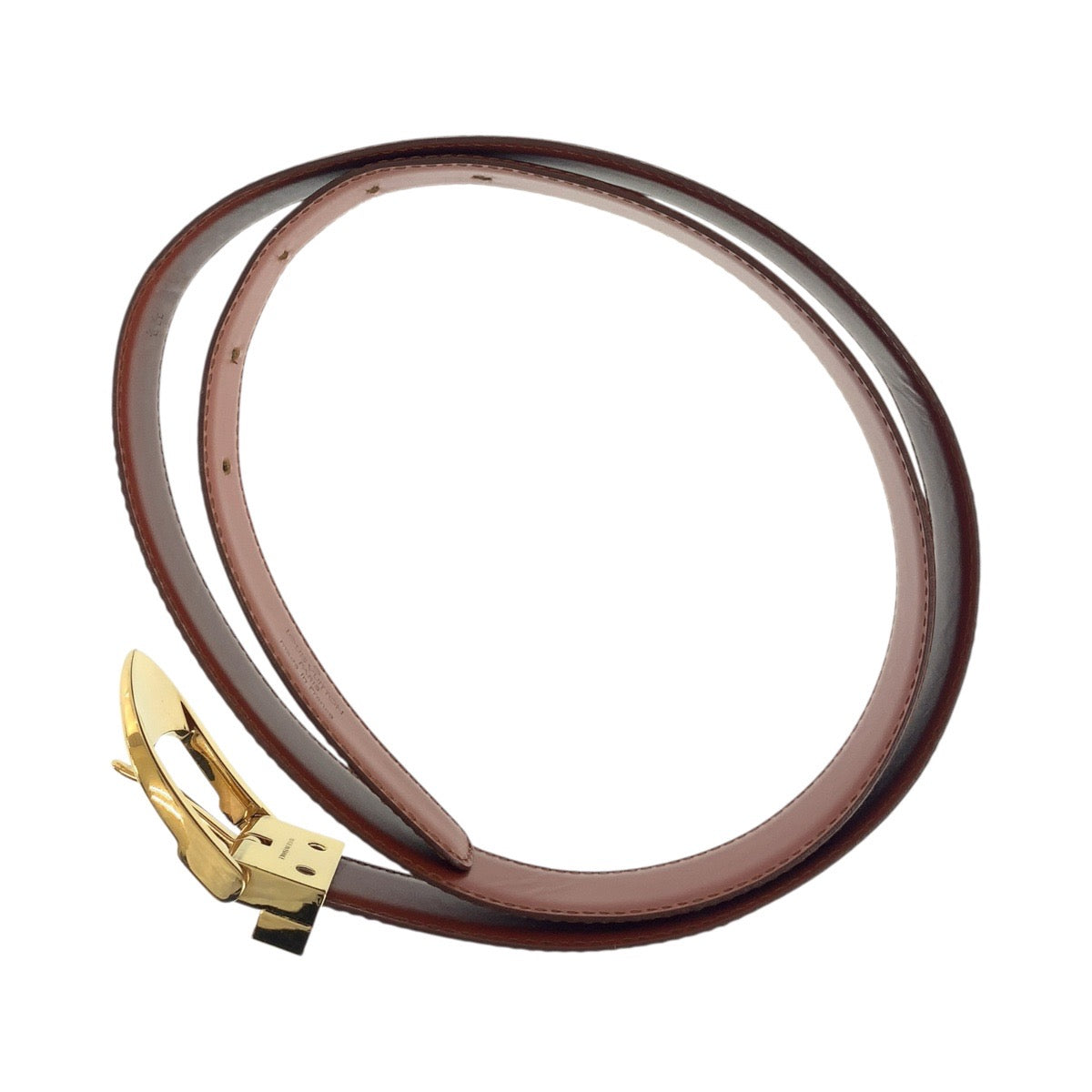 LOUIS VUITTON belt CT0958 leather Brown Gold Metal Belts Unisex Epi Saintur Classic mens No Size (See Description)