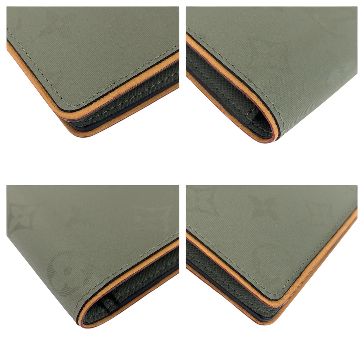 LOUIS VUITTON Long Wallet Purse M63236  leather Gray Brown SilverMetal Monogram titanium Portefeuille Braza