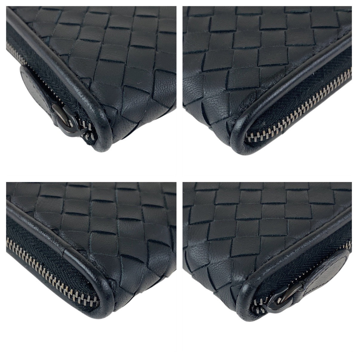 BOTTEGAVENETA Long Wallet Purse P00803502I leather Black black INTRECCIATO