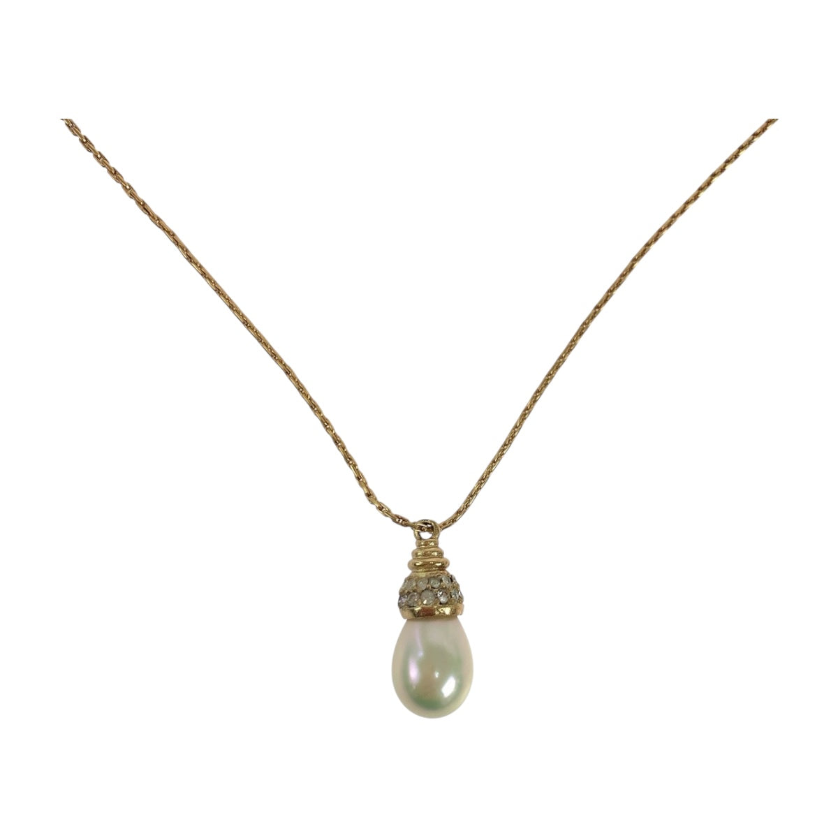 Dior Necklace Golden pearl Gold white Pearl