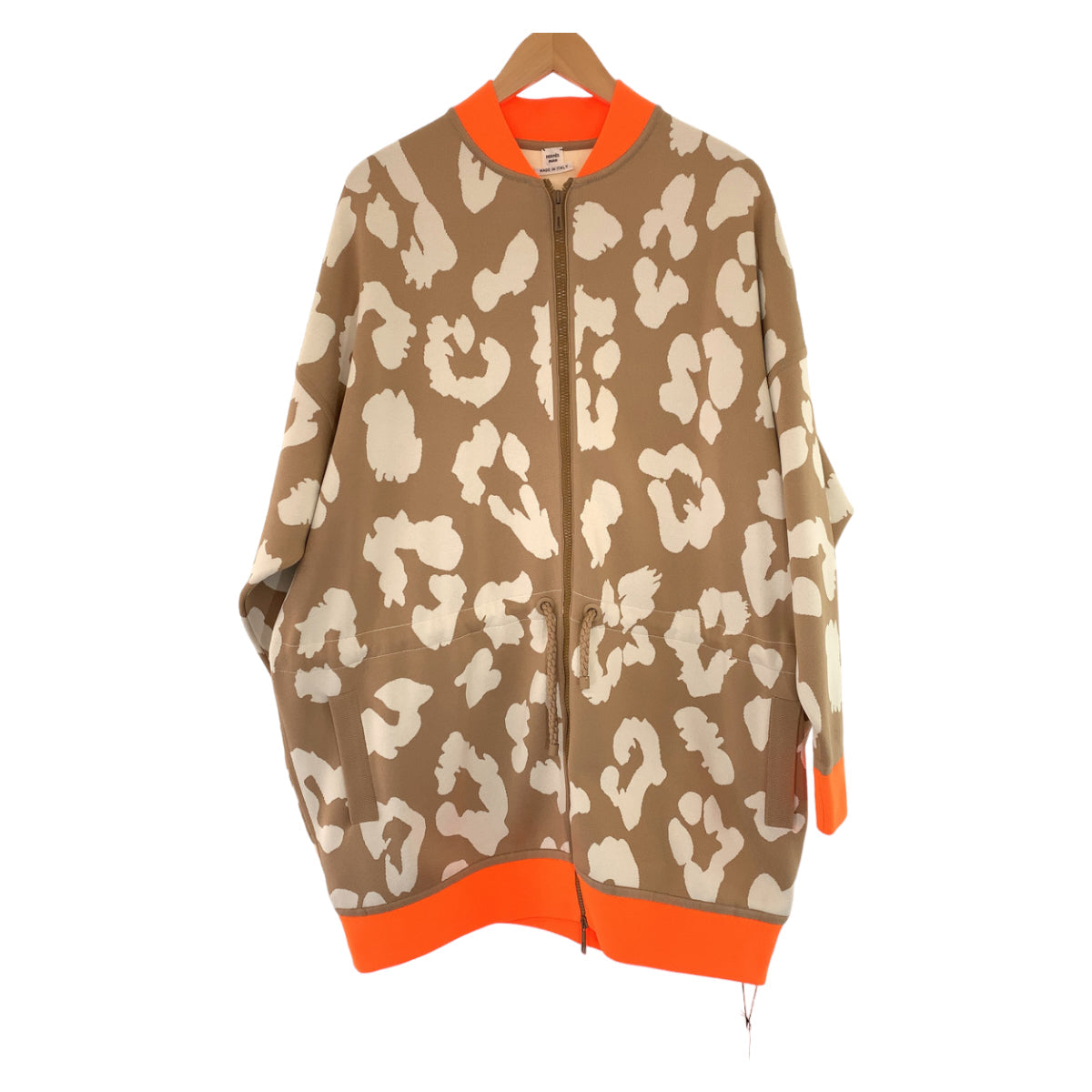 HERMES sweat 2H2816DR silk Brown orange twill laine 34