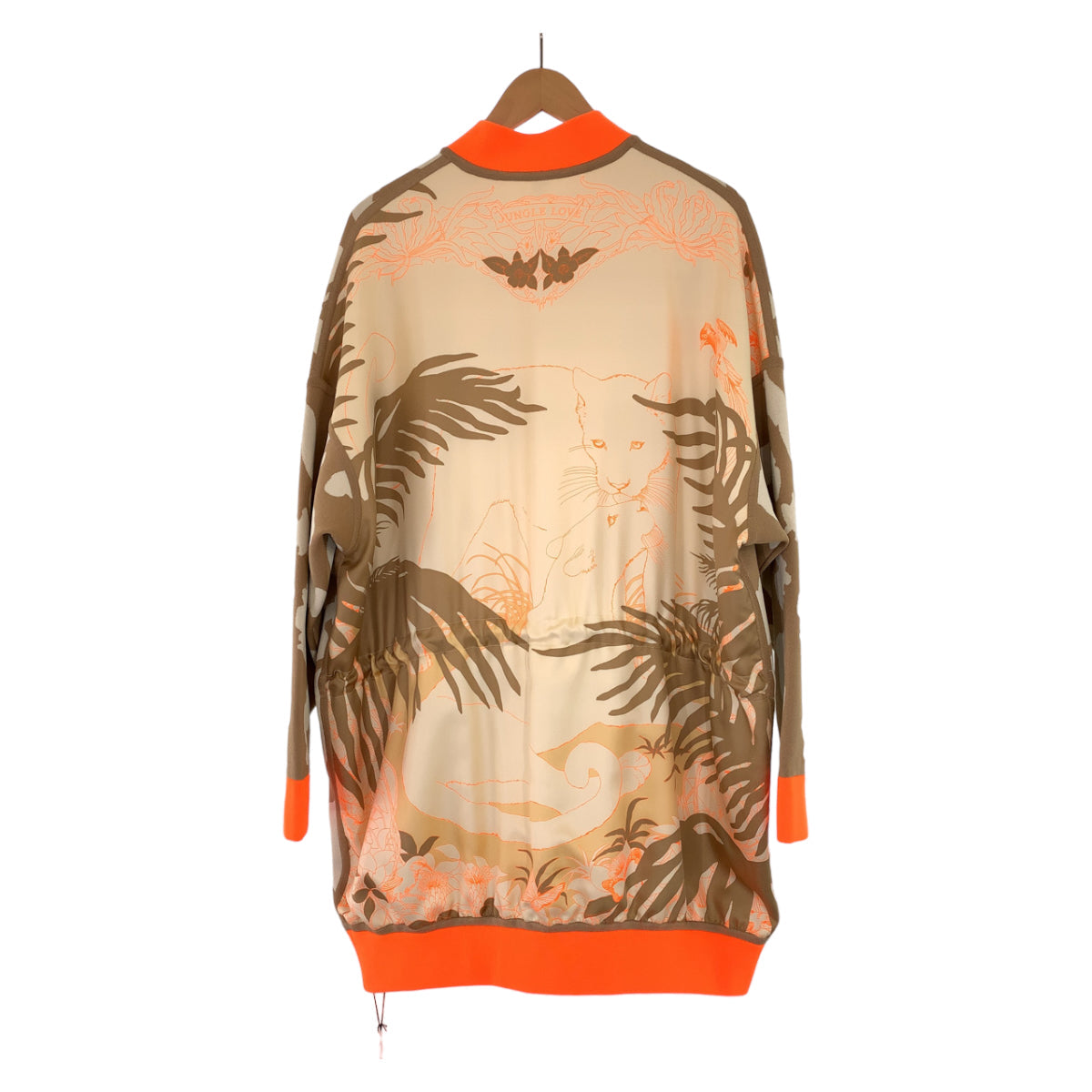 HERMES sweat 2H2816DR silk Brown orange twill laine 34