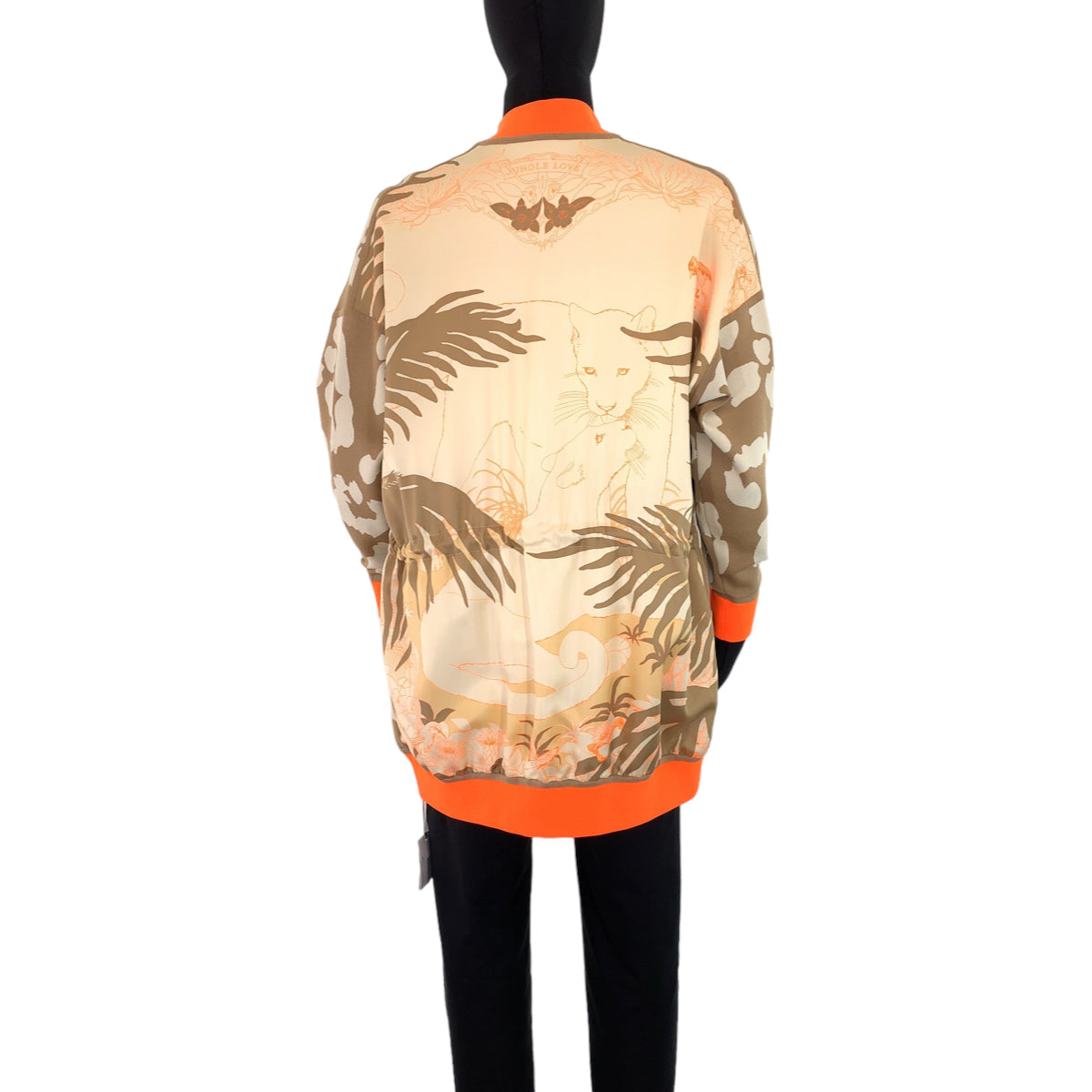 HERMES sweat 2H2816DR silk Brown orange twill laine 34