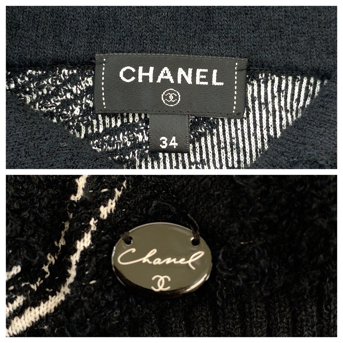 CHANEL Hoodie P72134K10333 cotton Black White Lion COCO Mark 34
