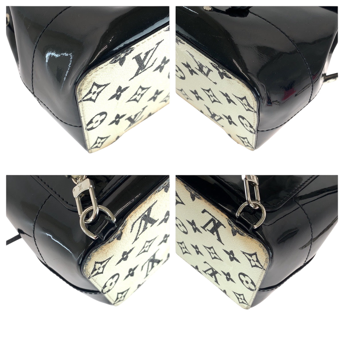 LOUIS VUITTON Backpack M53637 Vernis Black White Vernis Monogram Hot Springs
