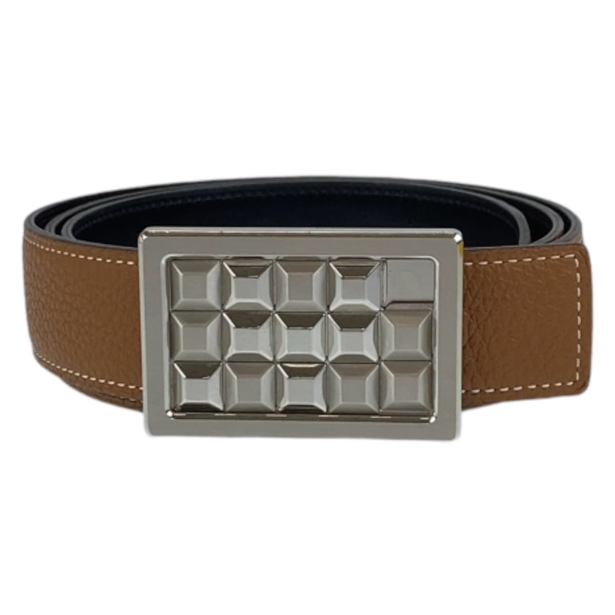 HERMES belt Togo Camel Stud buckle 100
