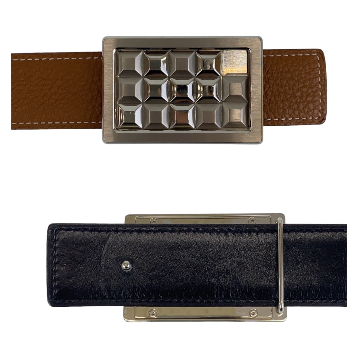 HERMES belt Togo Camel Stud buckle 100