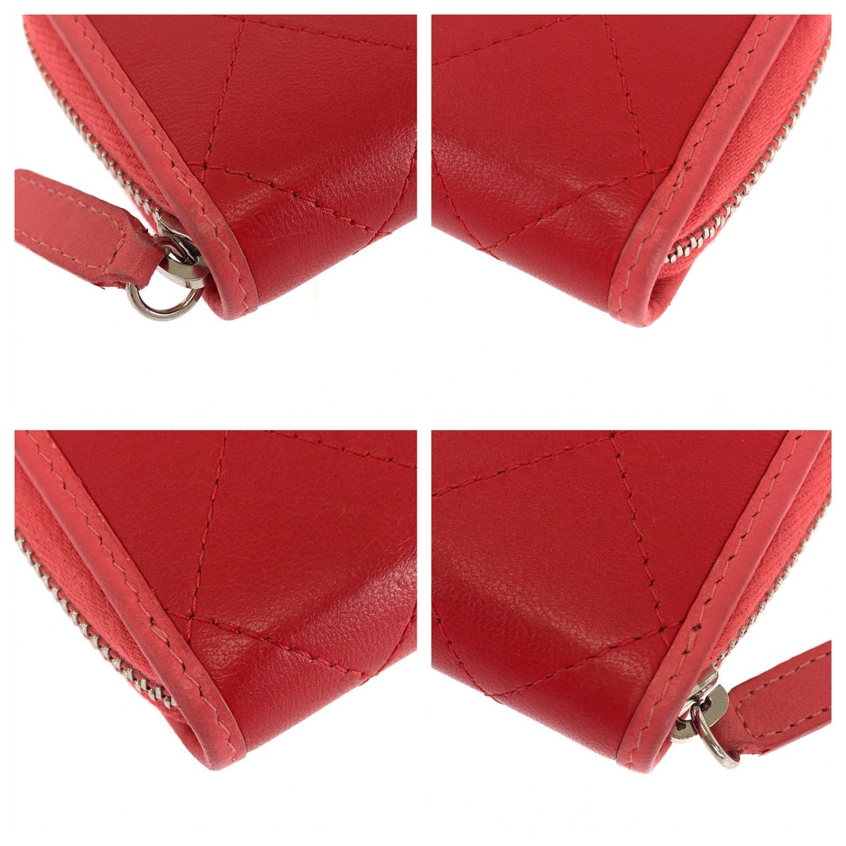 CHANEL Coin case lambskin Red Matrasse COCO Mark