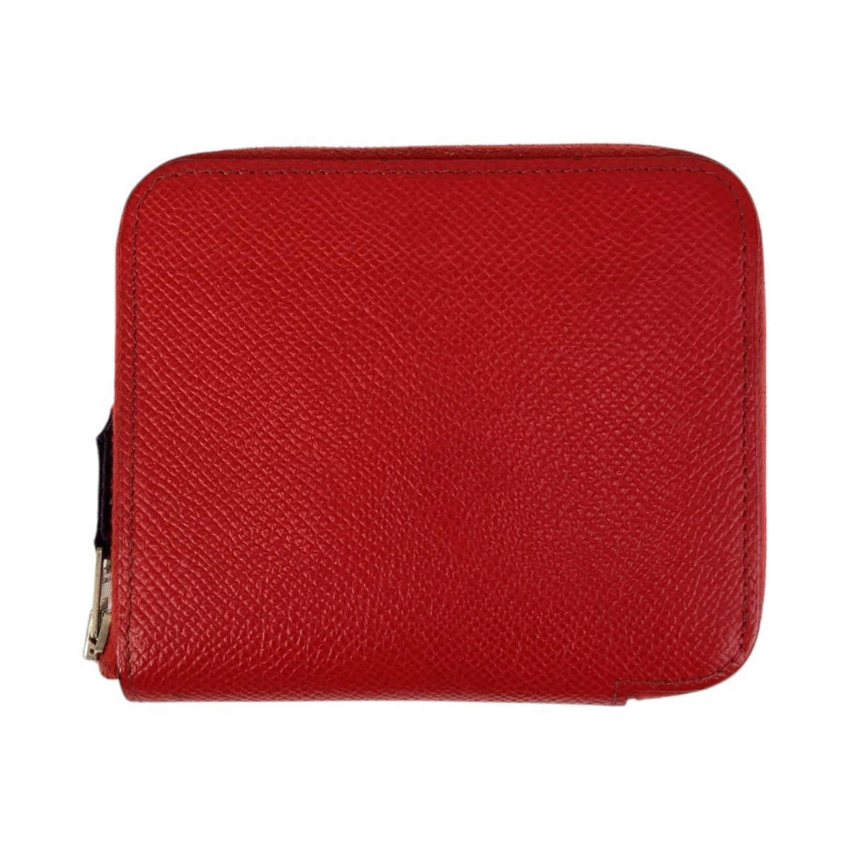 HERMES Bifold Wallet Epsom Bougainvillea Red SilverMetal AZAP Silk Inn Compact