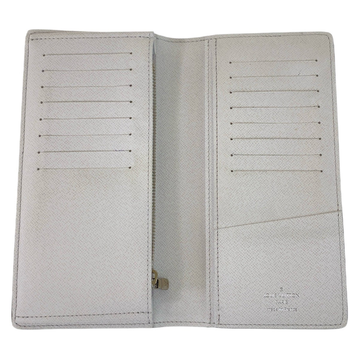LOUIS VUITTON Long Wallet Purse M30298 PVC Antarctica White SilverMetal Taigalama Portefeuille Braza
