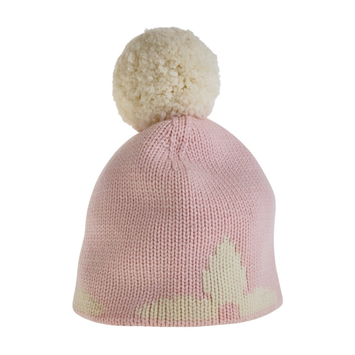 LOUIS VUITTON Knit cap M70841 wool Pink white Bonnet morning rum Free Size