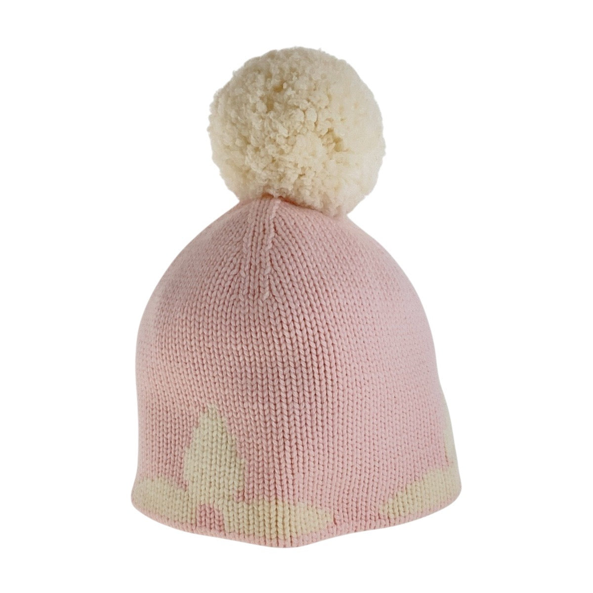 LOUIS VUITTON Knit cap M70841 wool Pink white Bonnet morning rum Free Size