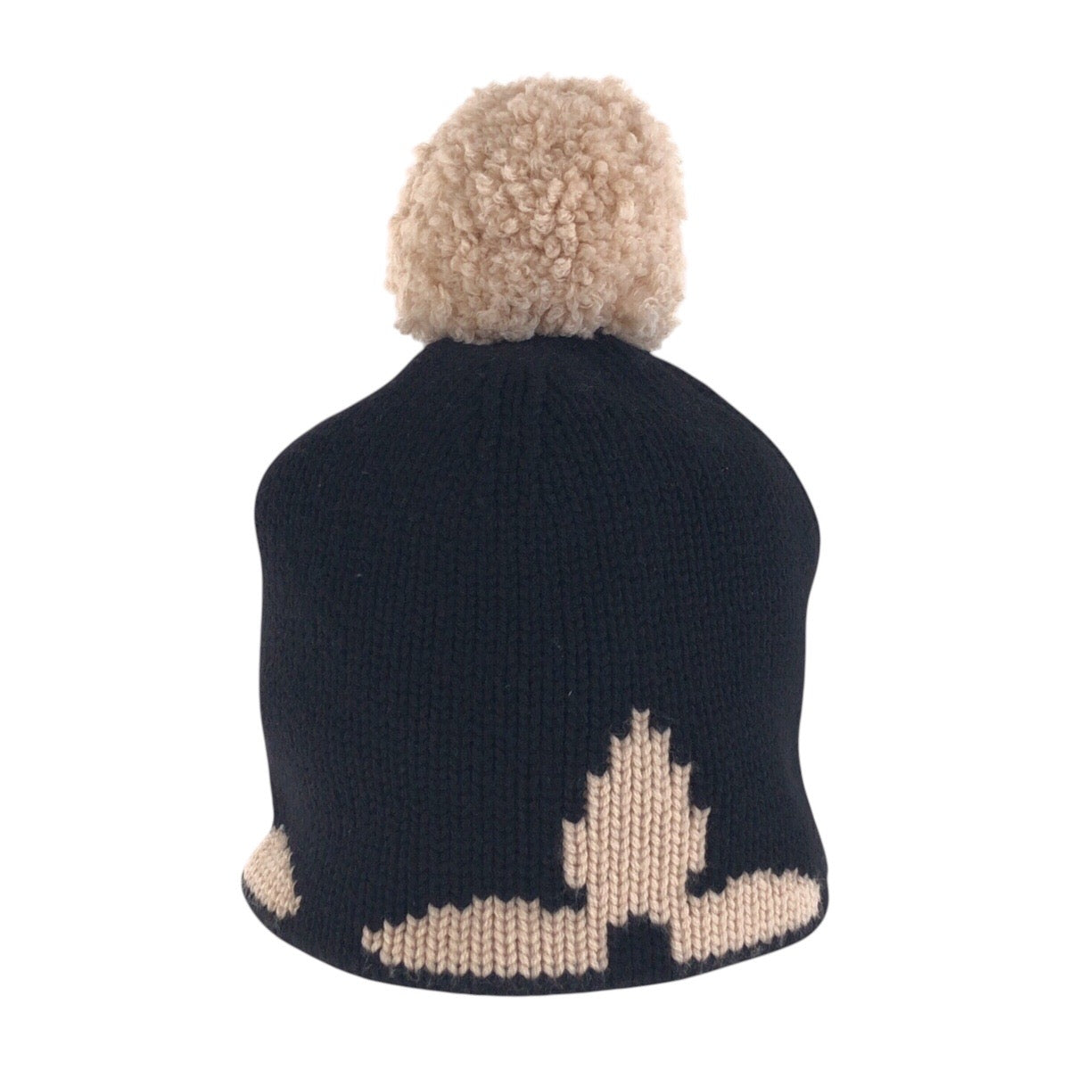 LOUIS VUITTON Knit cap M70840 wool black black beige Bonnet morning rum Free Size