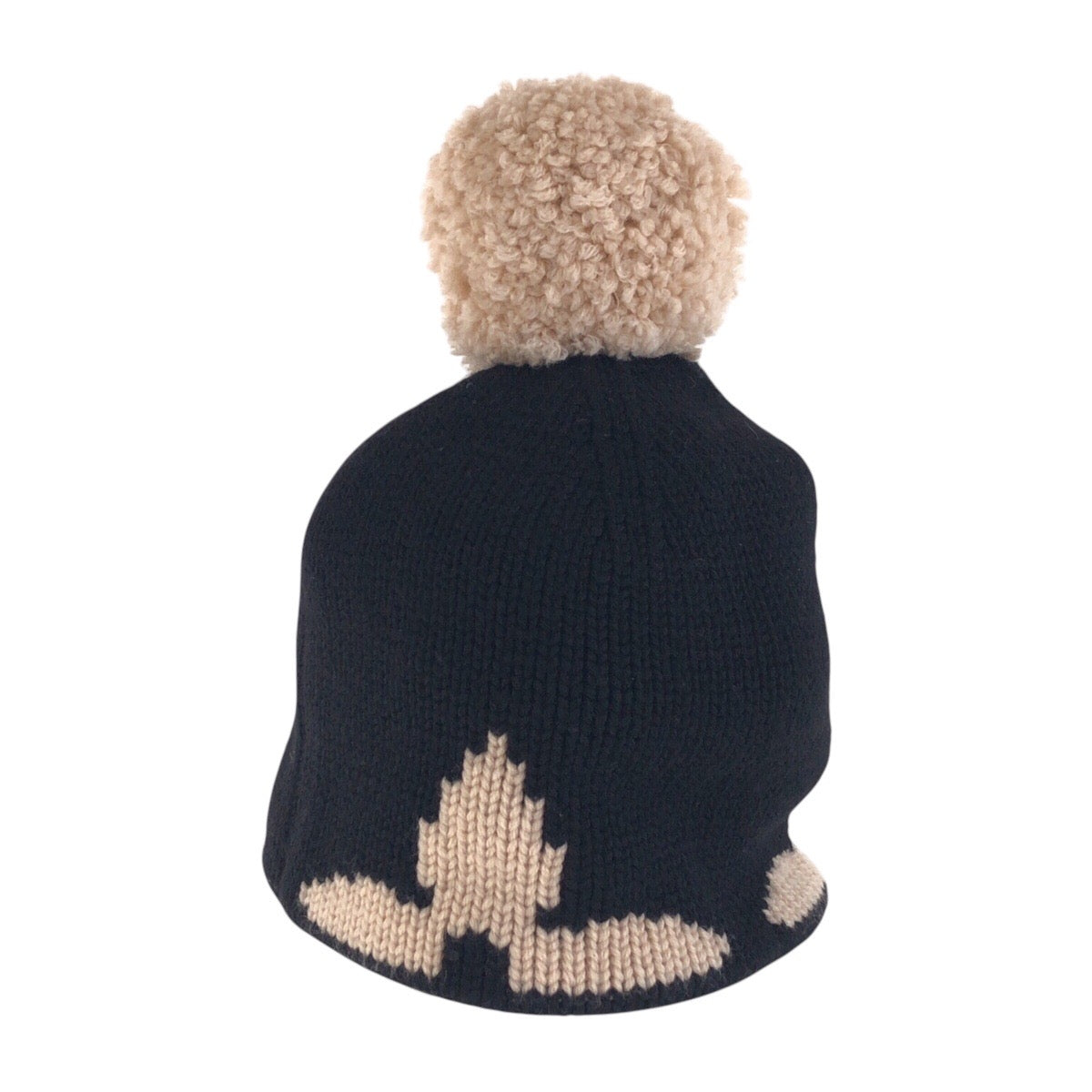 LOUIS VUITTON Knit cap M70840 wool black black beige Bonnet morning rum Free Size