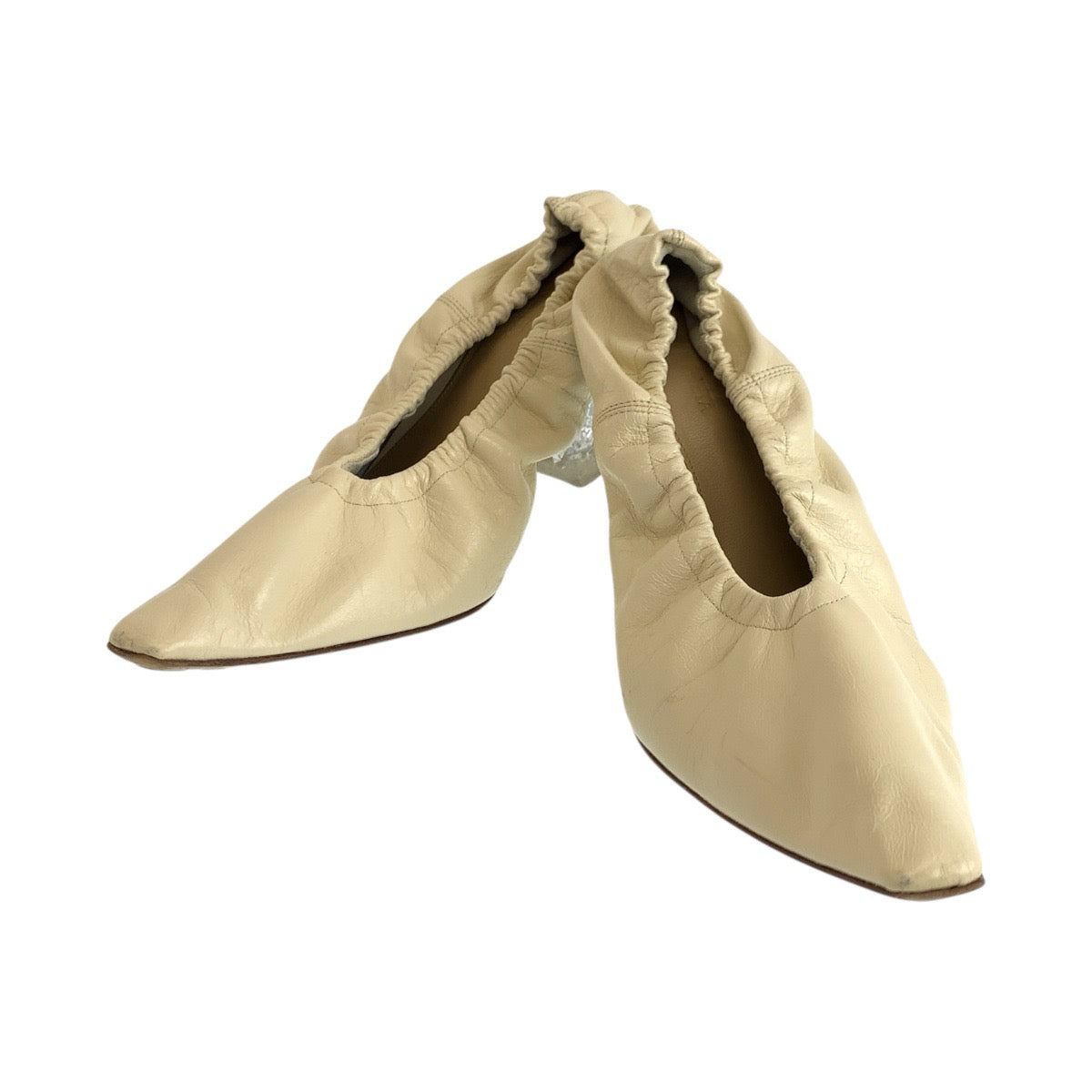 BOTTEGAVENETA pumps leather Beige clear 21Stainless Steel almond 37