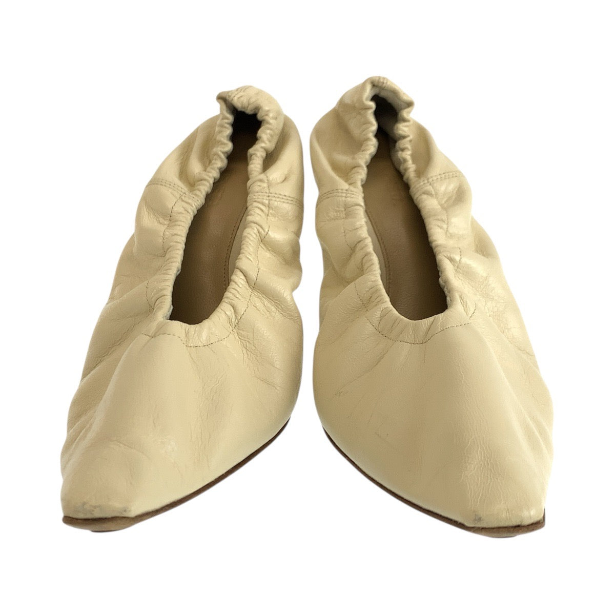 BOTTEGAVENETA pumps leather Beige clear 21Stainless Steel almond 37