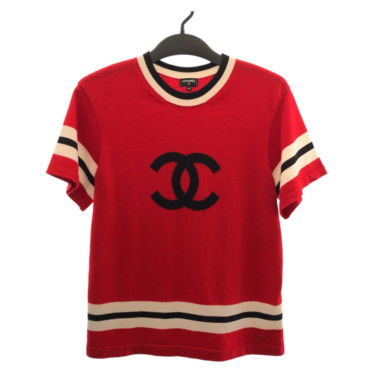 CHANEL knit P77451K11189 cashmere Red COCO Mark 34