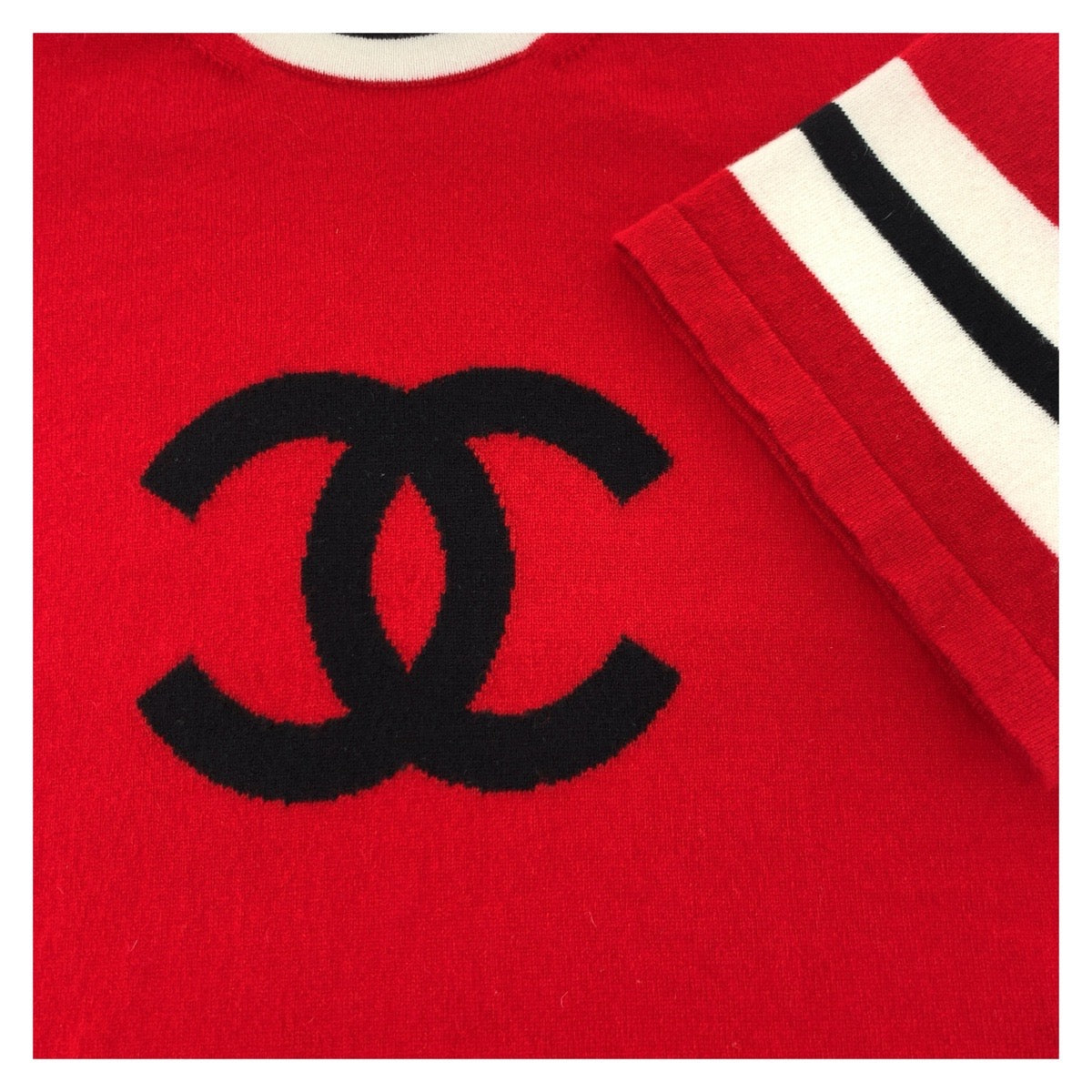 CHANEL knit P77451K11189 cashmere Red COCO Mark 34